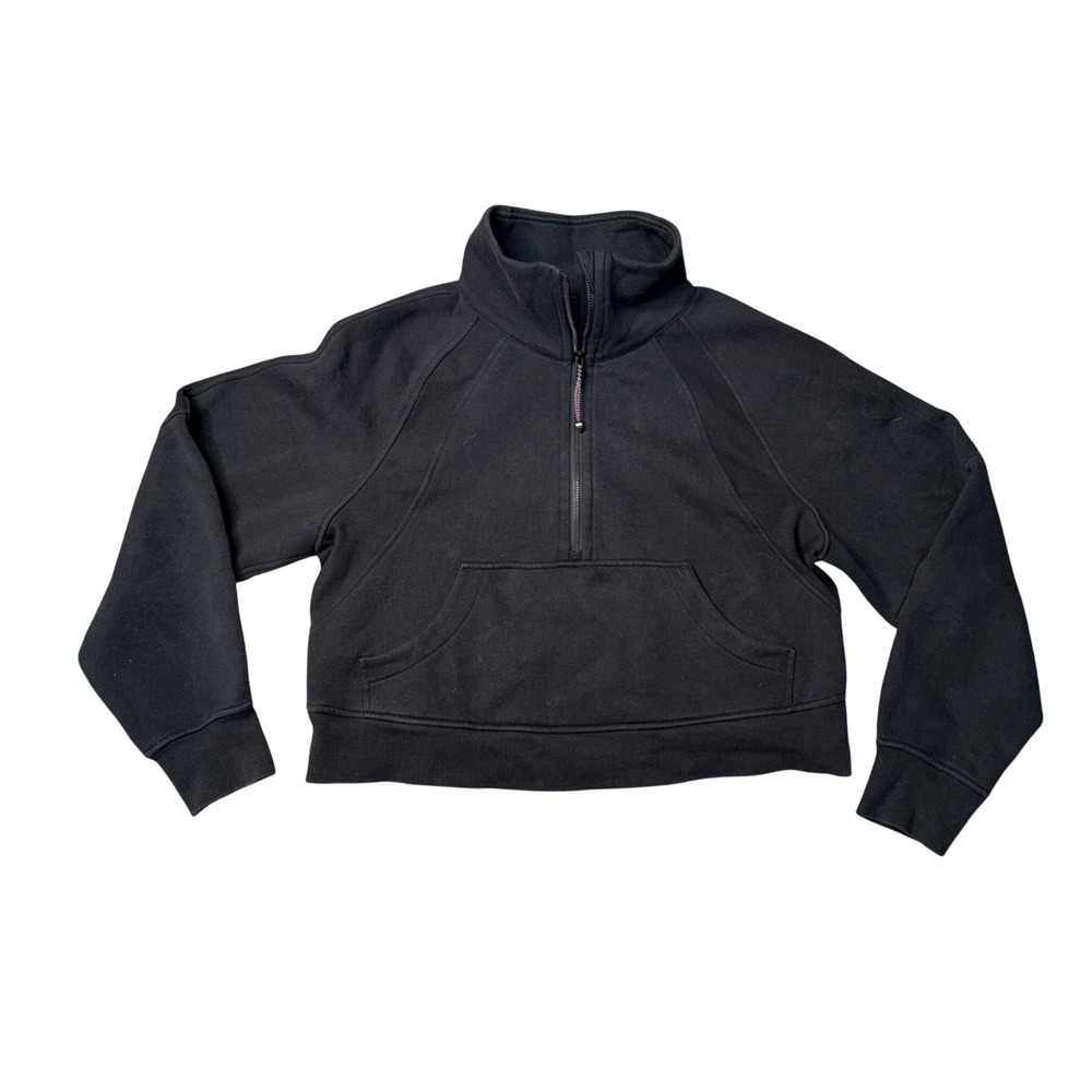 Lululemon Scuba Oversized Half-Zip Pullover Women XS/S Black Good Cropped Funnel